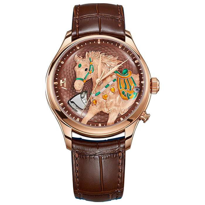 Craftsmanship Rose Gold Titanium Chiming Horse Limited Edition Automatic Watch