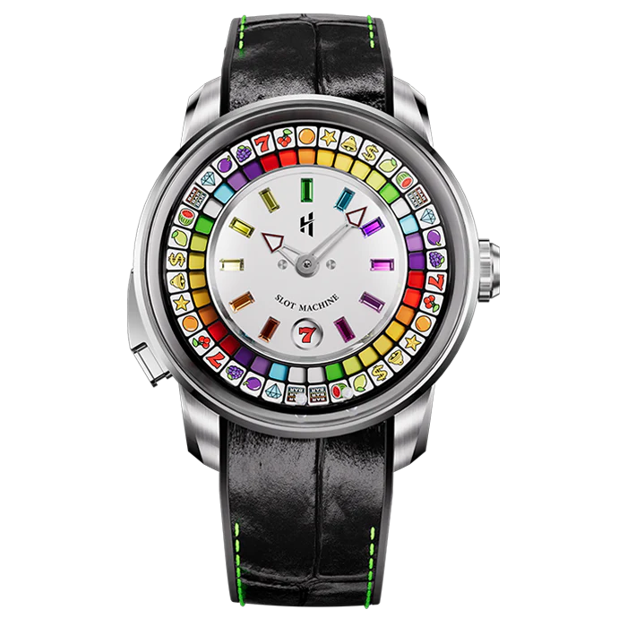 Player Series White/Silver Slot Machine Automatic Watch